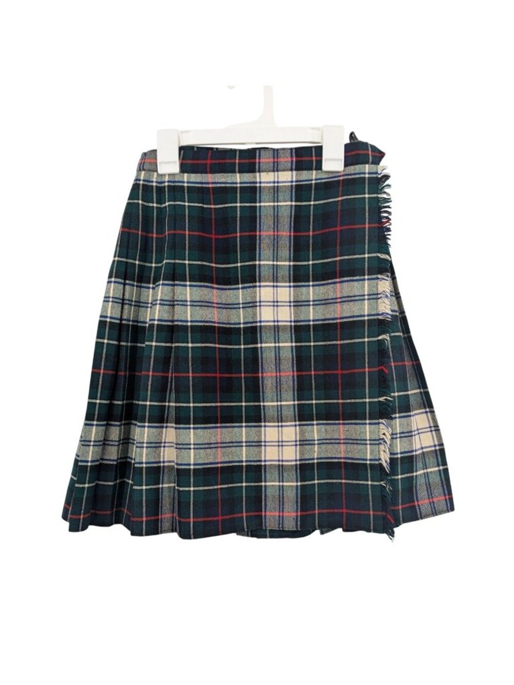Vtg Plaid Pleated‎ Kilt Skirt Fringe Academia Preppy Punk Tartan Heritage Small